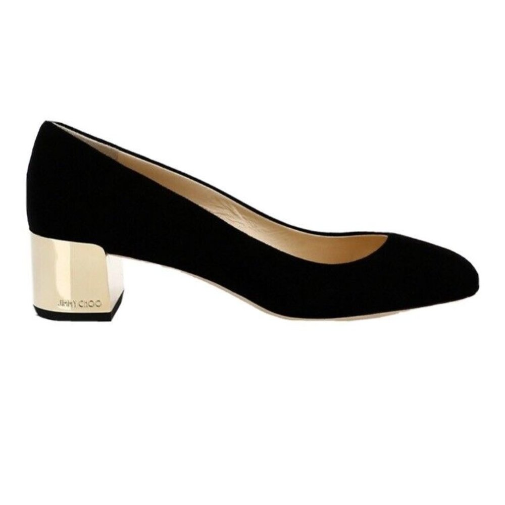 jimmy choo Jessie Block-Heel Suede Pumps